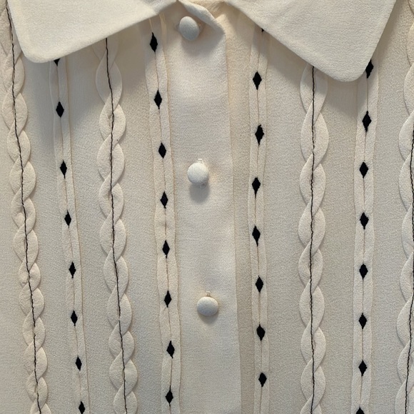 NWT Gorgeous Vintage Due per Due Ivory Silk Blouse, size 20W - Picture 2 of 5